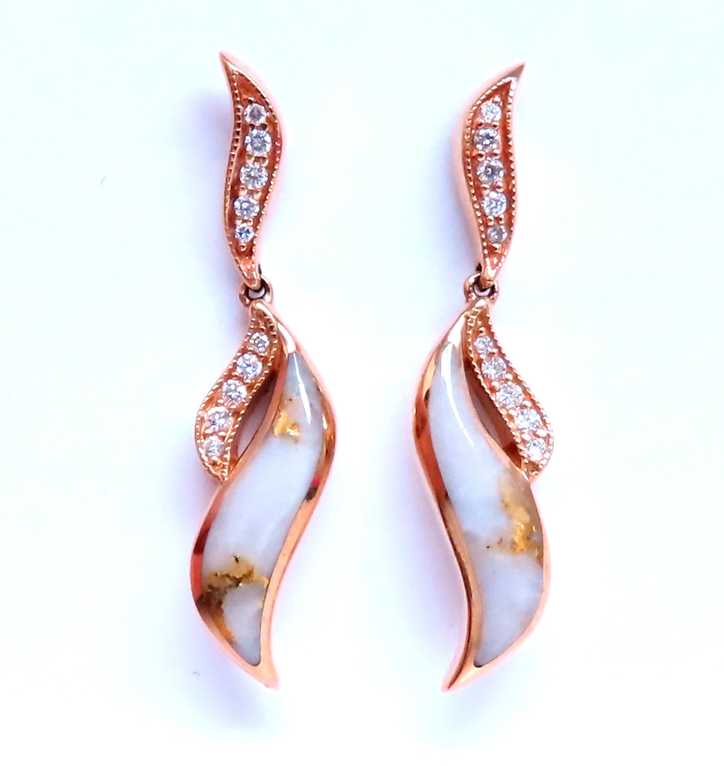 14K Gold Kabana Dangle Diamond Earrings for Women - Elegant Drop Earrings for Weddings, Parties & Special Occasions | 12376
