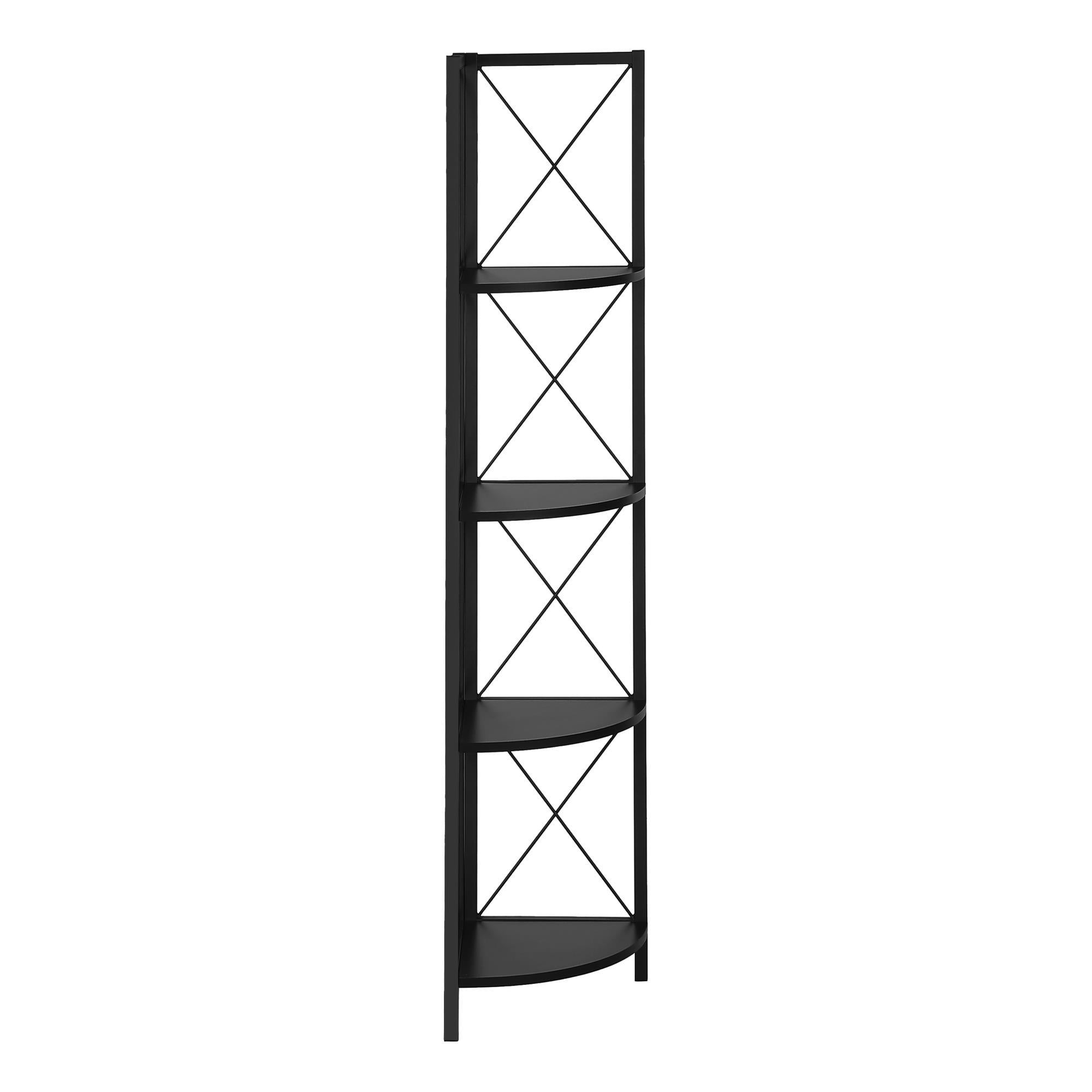 Monarch Bibliotheque 60 Bookshelf - Black Finish, Modern Home Library Storage for Living Room, Office & Study