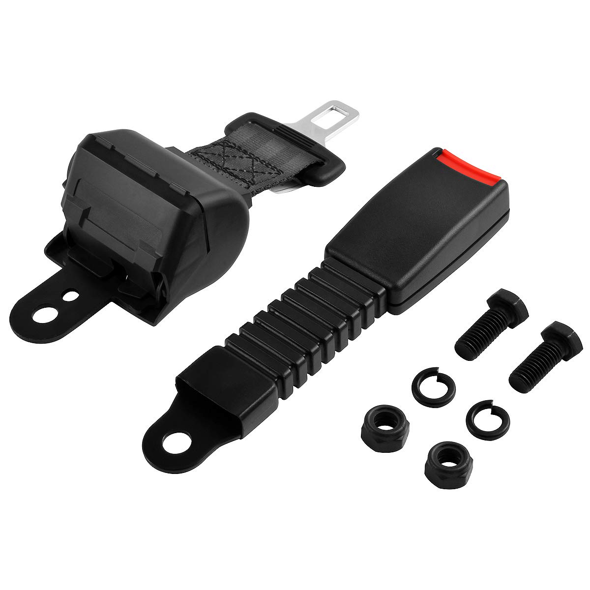 Roykaw Retractable Golf Cart Seat Belt Kit - Universal Fit for EZGO, Yamaha, Club Car, Go Kart & UTV - Safety Harness for Golf Carts, Utility Vehicles & Off-Road Adventures