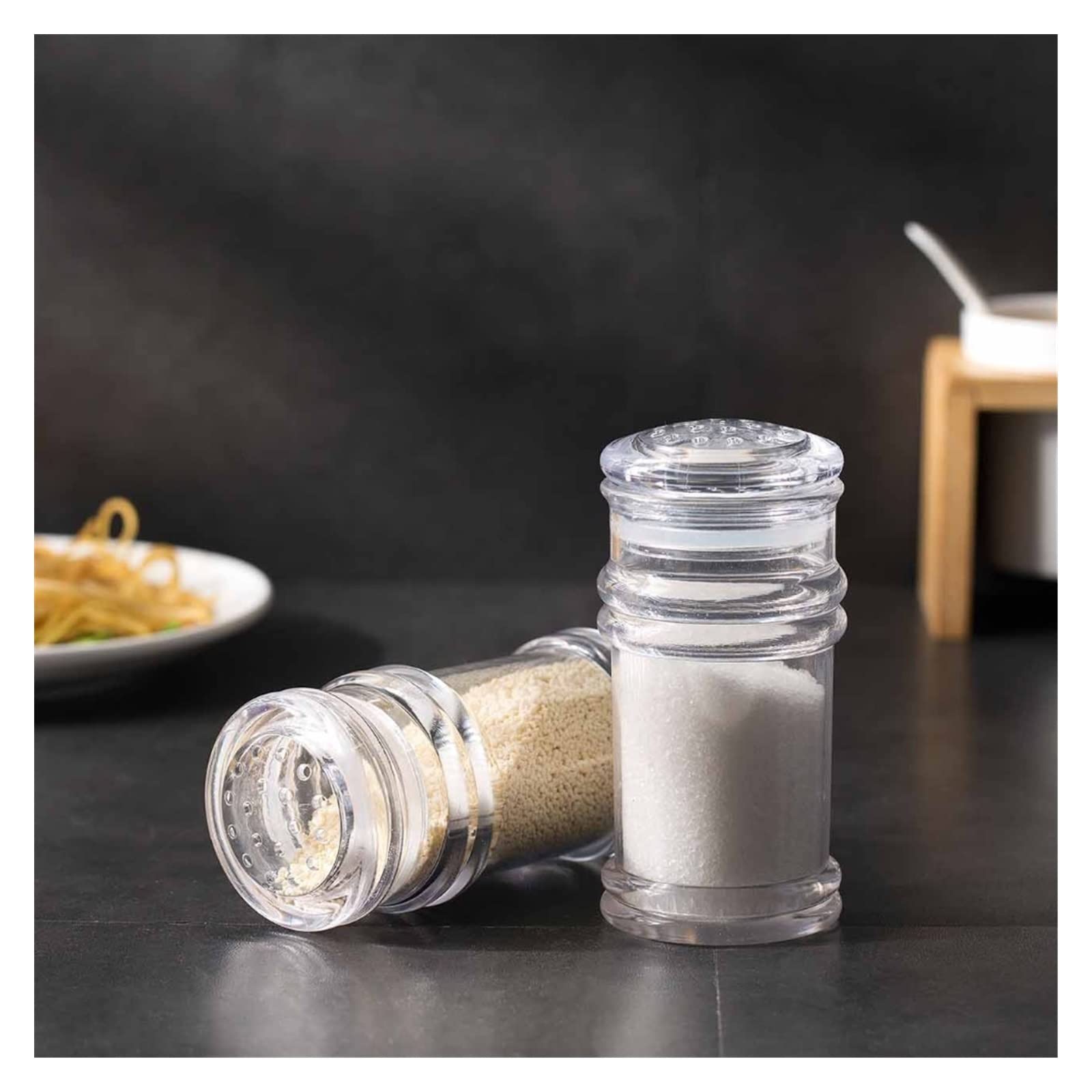 Clear Plastic Manual Salt and Pepper Grinder - 1Pcs Multi-Purpose Kitchen Spice Shaker Jar for Seasoning, Cooking & Baking - Perfect for Home, Restaurant, and Outdoor Use