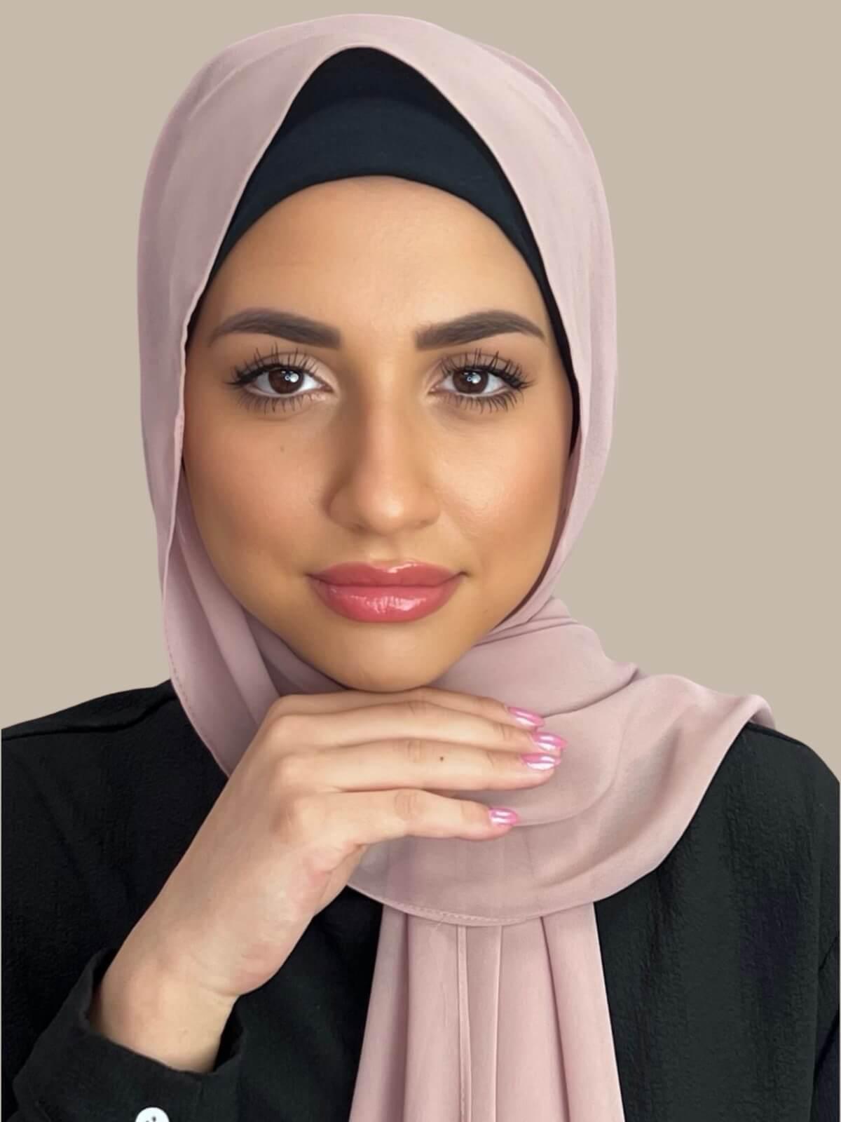 Luxury Chiffon Hijab Scarf - Soft Pale Taupe Shawl for Women - Perfect for Daily Wear, Prayer, and Special Occasions