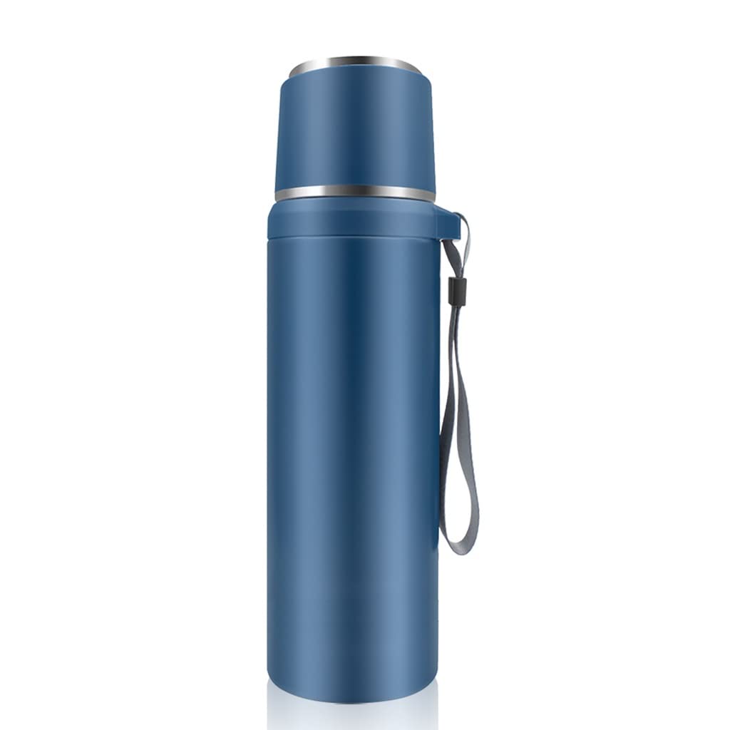 Premium Stainless Steel Vacuum Insulated Thermos Flask - 800ml Portable Hot Water Bottle with Rope for Outdoor, Camping, Hiking & Travel | Keeps Beverages Hot/Cold for 24 Hours | Durable & Leak-Proof Design (Color: C)