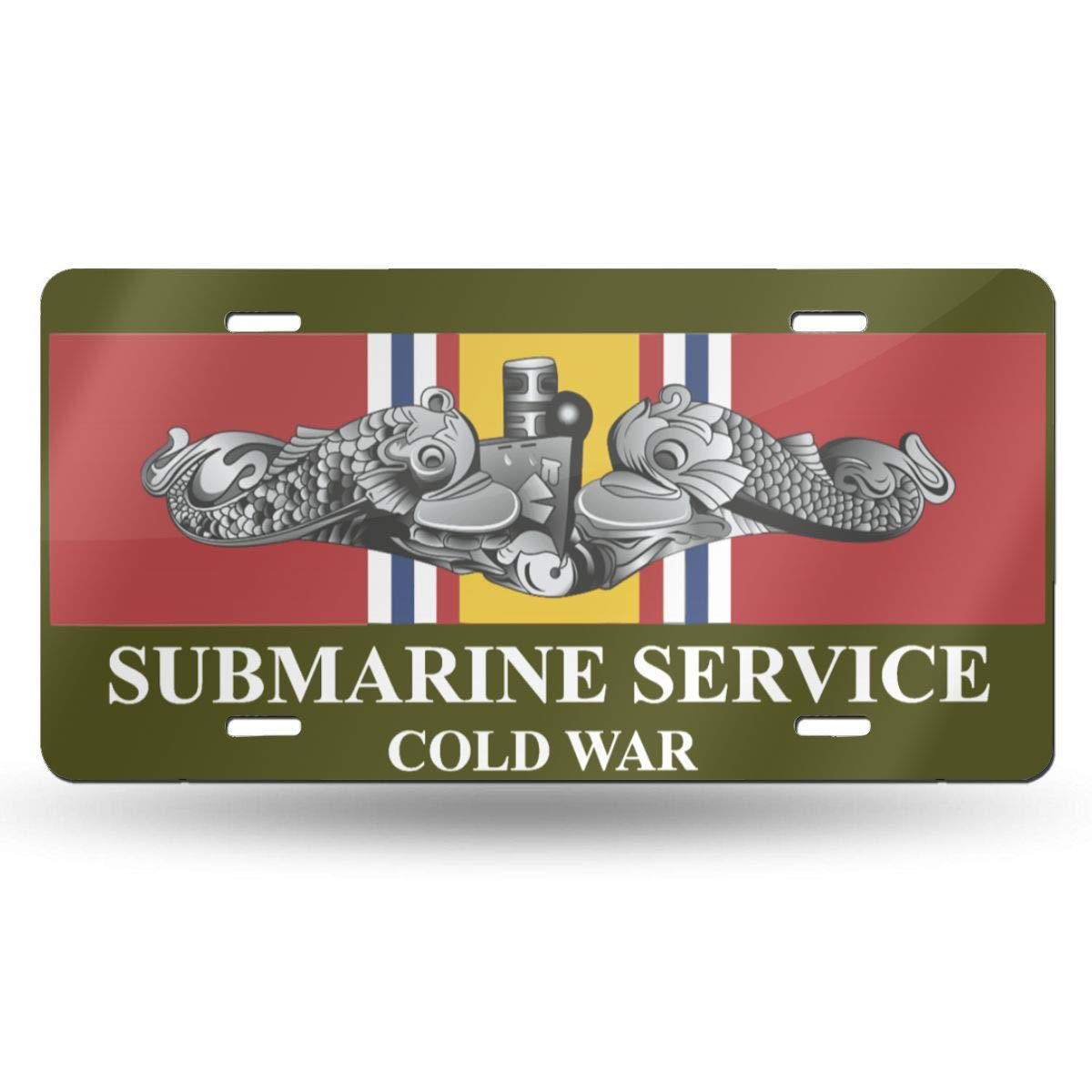 Custom Silver Dolphins Submarine Veteran License Plate - Personalized Aluminum Car Decoration for Military Enthusiasts | Perfect for Car Shows, Veterans Events & Patriotic Gifts