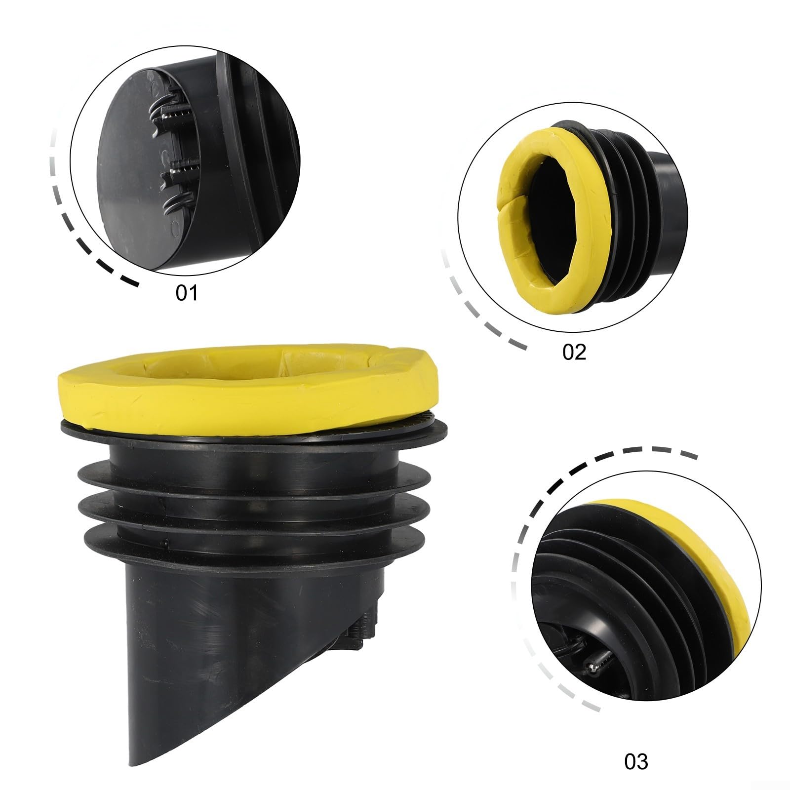 **Toilet Flange Wax Ring with Backflow Prevention Valve - Leak-Proof Rubber Seal for Drain Pipe - Toilet Flange Sealing Ring Check Valve (Black) - Ideal for Bathroom Plumbing Repairs and Leak Prevention**