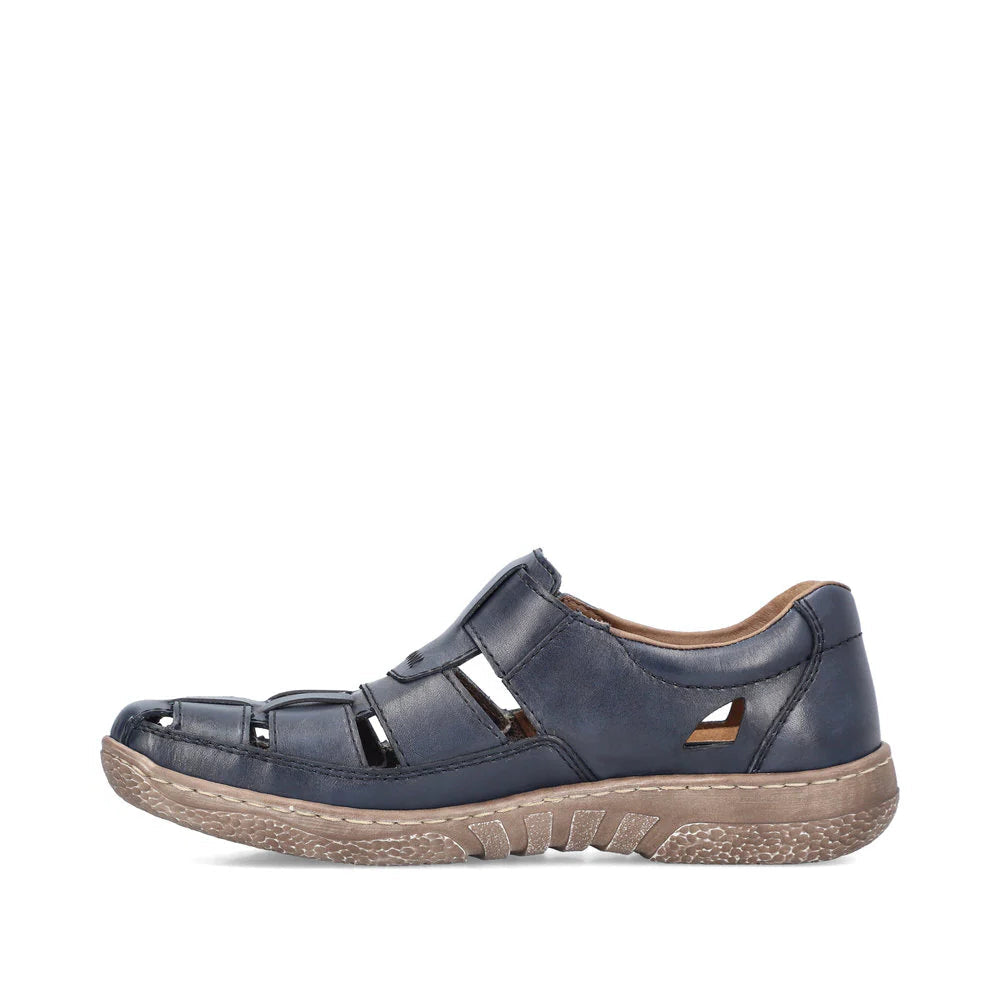 Rieker 03578 Navy Men's Casual Loafers - Comfortable Slip-On Shoes for Business, Office & Daily Wear