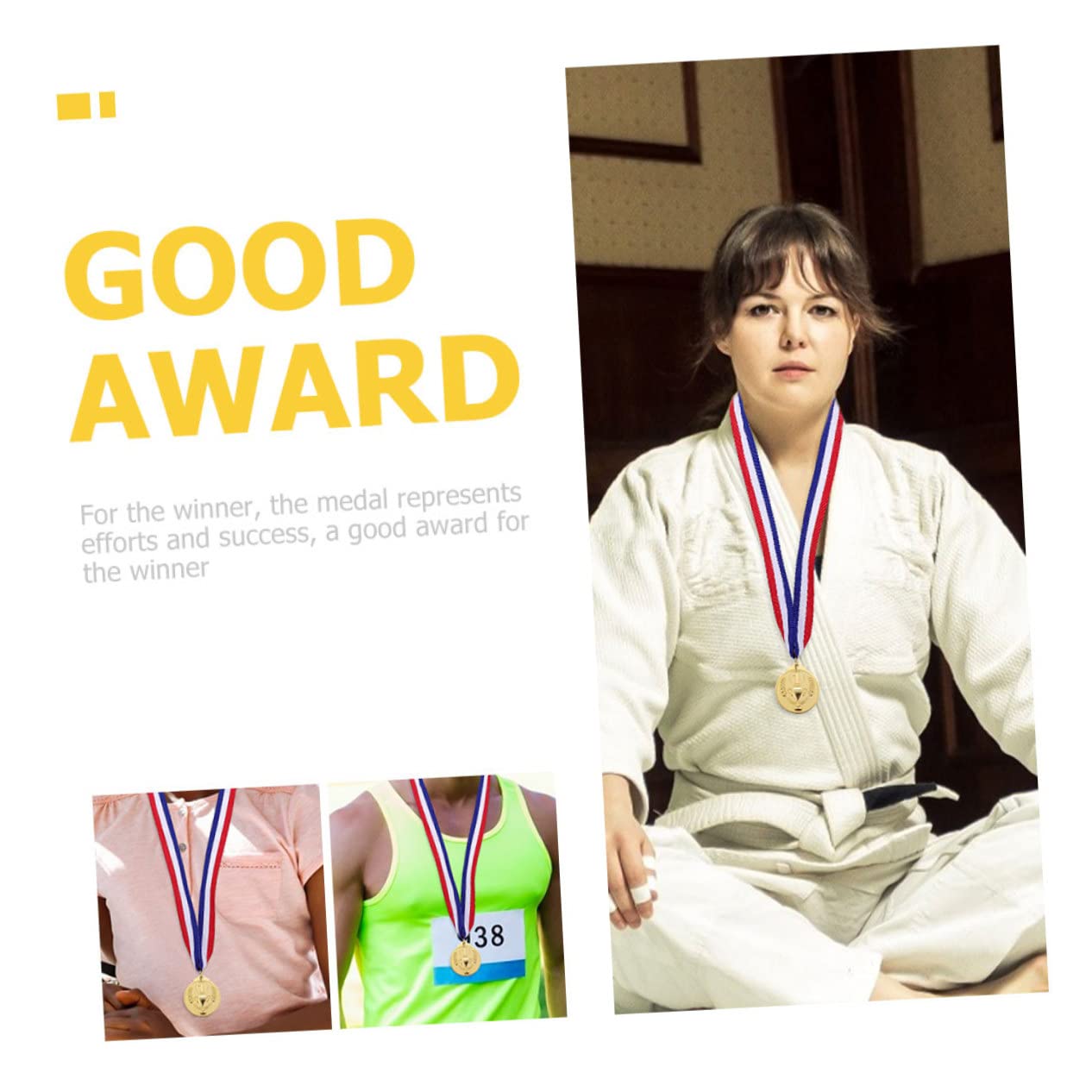 WOONEKY Gold Medal Awards for Sports Competitions - 1st 2nd 3rd Place Prize Medals with Ribbon - Perfect for Track & Field, Swimming, School Events and Award Ceremonies