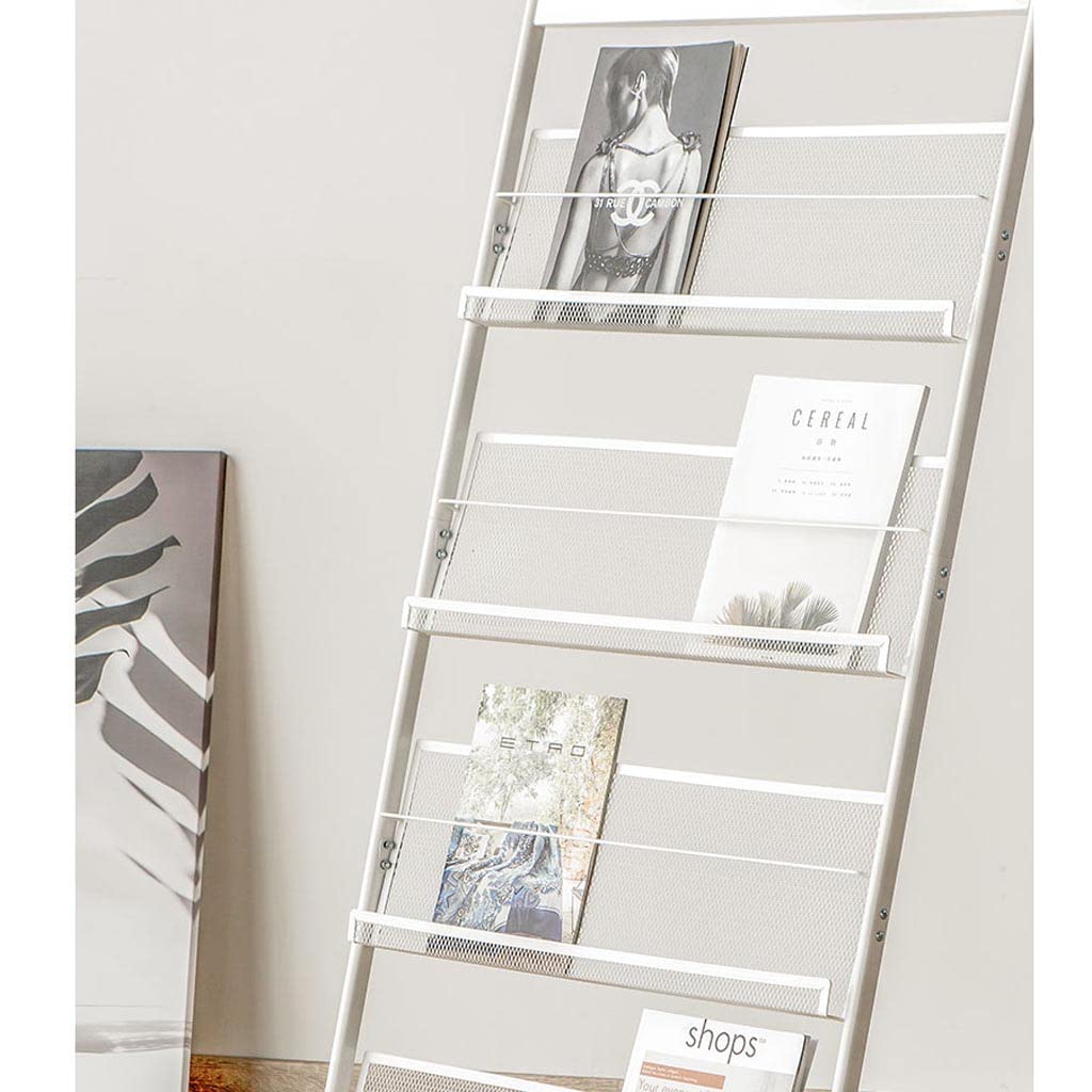 Silver Metal Newspaper & Magazine Display Rack - Promotional Advertising Stand with Single Page Holder - Perfect for Retail Stores, Offices, and Trade Show Displays