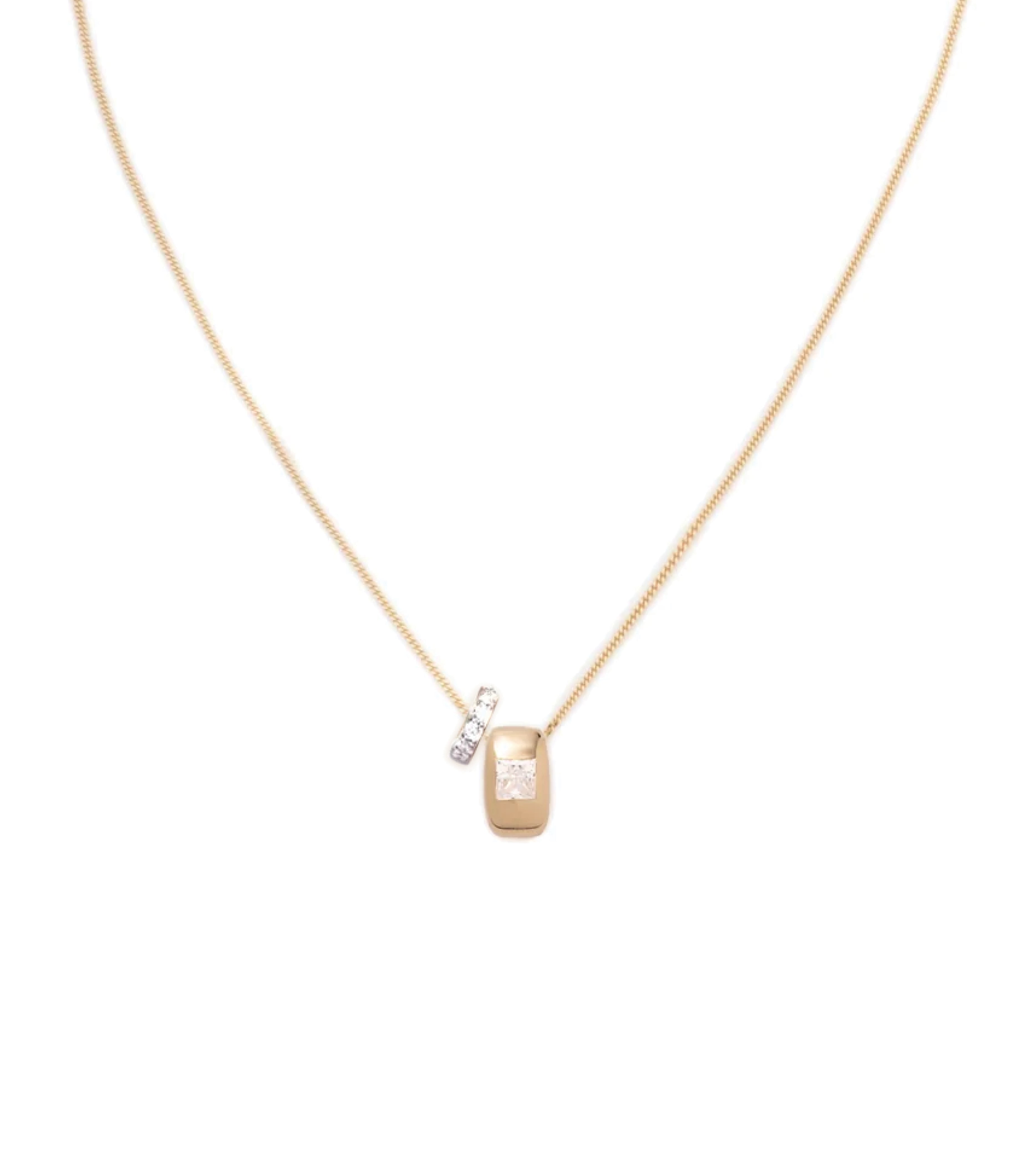 Princess Cut Heartbeat Diamond Necklace - 14K Gold Fine Diamond Cut Curb Chain for Women | Perfect for Valentine's Day, Anniversary & Romantic Gifts