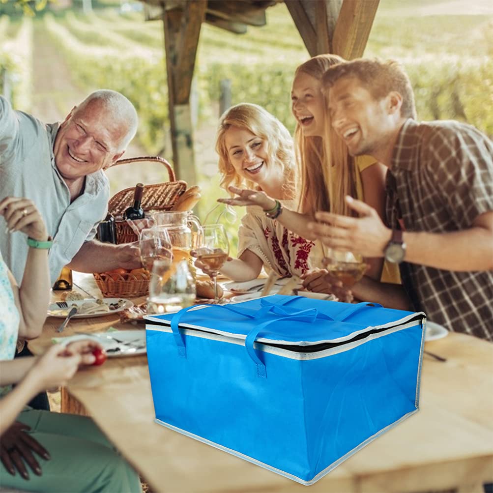 Large Insulated Food Bag - Reusable Thermal Picnic Cooler & Pizza Warmer with Zipper & Handles | Perfect for Restaurants, Travel, Grocery Shopping, Catering & Outdoor Activities
