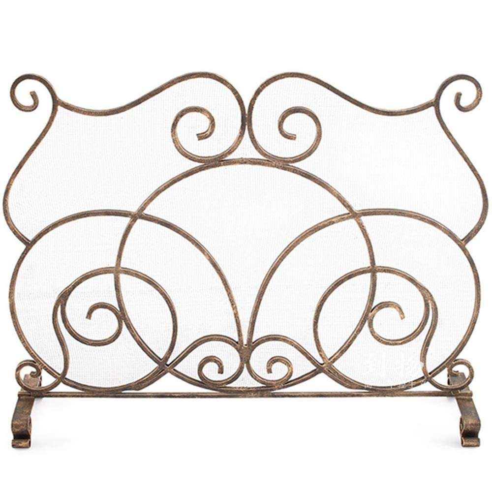 Folding Fireplace Screen with Steel Mesh - Solid Wrought Iron Metal Fireplace Panel & Spark Guard Grate for Living Room & Bedroom Decor - Durable & Stylish for Home Safety & Cozy Ambiance