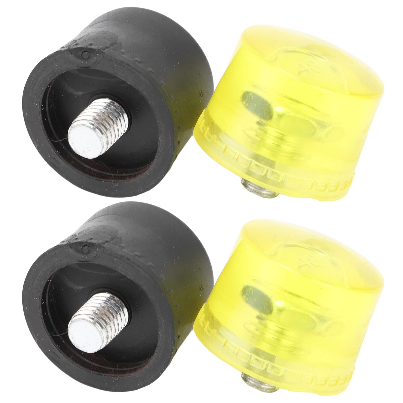2-Pack Rubber Hammer Replacement Heads - 35mm Diameter Striking Tips for Mallet Accessories (Yellow & Black) - Ideal for Woodworking, Auto Repair & DIY Projects
