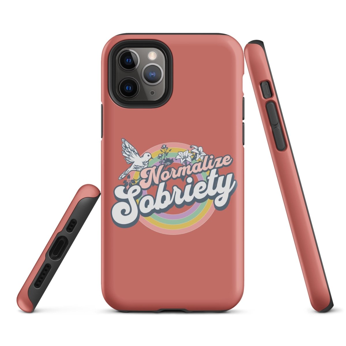 Normalize Sobriety iPhone Case - Trendy Protective Phone Cover for iPhone 13/14/15 Pro Max - Perfect for Sober Living, Recovery Support & Addiction Awareness