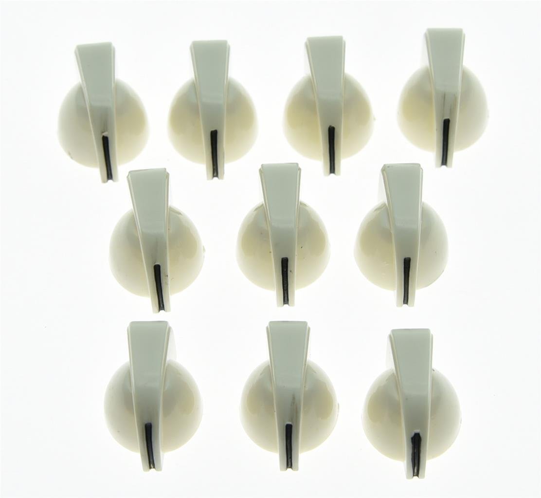 KAISH 10x Mini Guitar Amplifier Knobs - White Chicken Head Style Replacement Control Knobs for Effect Pedals & Guitar Amps - Perfect for DIY Guitar Mods & Amp Upgrades