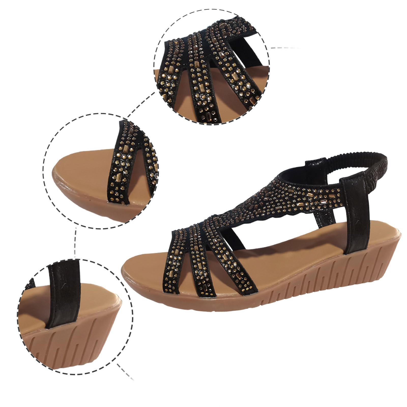 **WILLBEST Women's Diabetic Flat Sandals - Wide Width Orthopedic Shoes for Swollen Feet & Edema Relief - Comfortable Rehabilitation Footwear for Elderly & Diabetic Patients - Perfect for Daily Wear, Walking & Recovery**