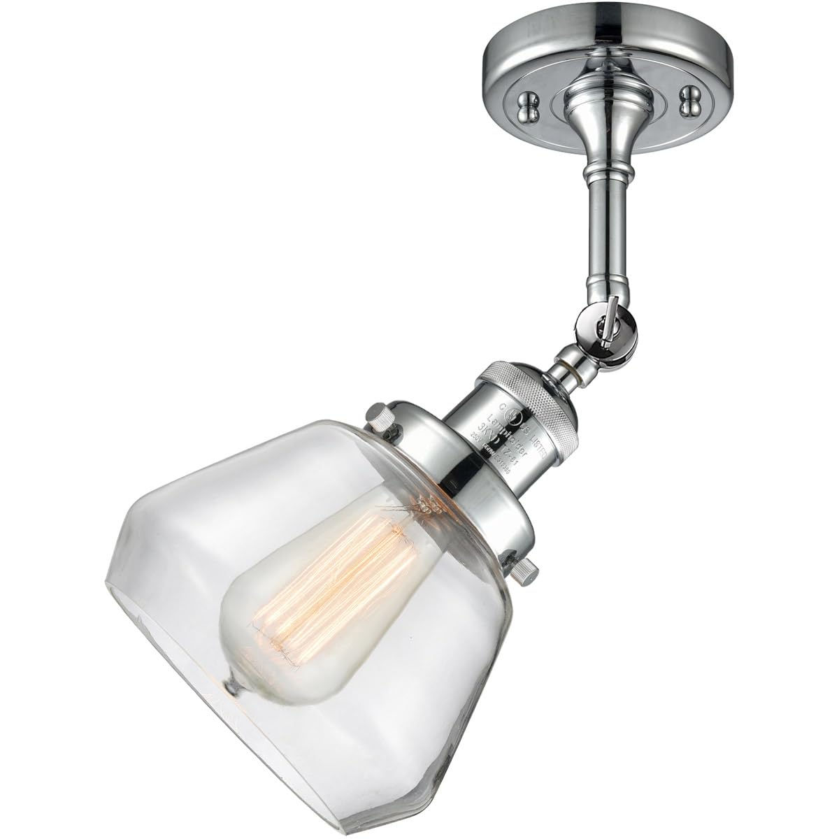 Innovations 201F-PC-G172-LED Modern LED Semi-Flush Mount Ceiling Light Fixture - Polished Chrome Finish - Perfect for Bedroom, Kitchen, Hallway & Office Lighting
