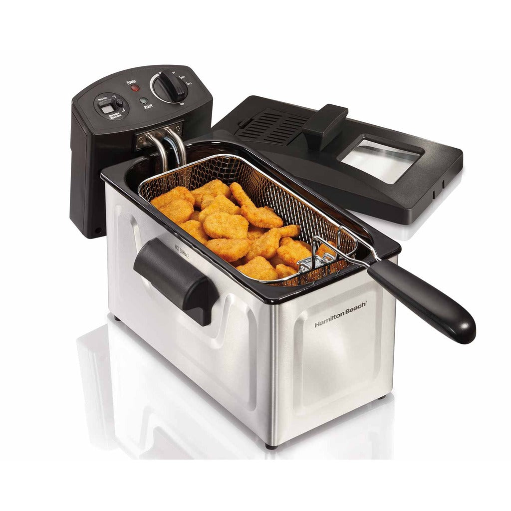 HAMILTON BEACH 35033C 12-Cup Oil Capacity Deep Fryer - Perfect for Home Cooking, Parties & Restaurant-Style Meals