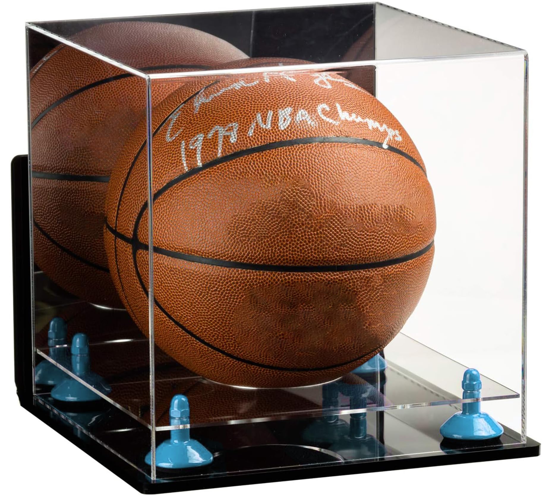 Premium Acrylic Full-Size Basketball Display Case with Adjustable Risers - Perfect for Collectibles, Awards, and Memorabilia in Home, Office, or Sports Room