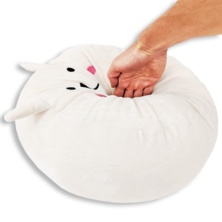 Soft and Cute Squishy Bunny Face Pillow with Floppy Ears - Snowball the Bunny Plush Toy for Kids & Adults | Perfect for Cuddling, Home Decor, and Stress Relief