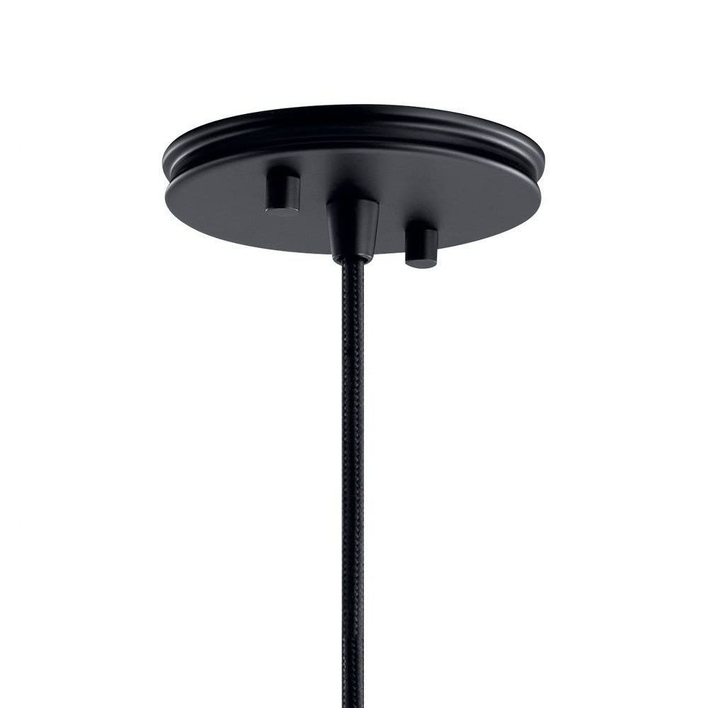 Vintage Black Metal Pendant Light Fixture - Mid Century Modern Single Bulb Hanging Lamp for Dining Room, Kitchen Island or Bedroom Lighting