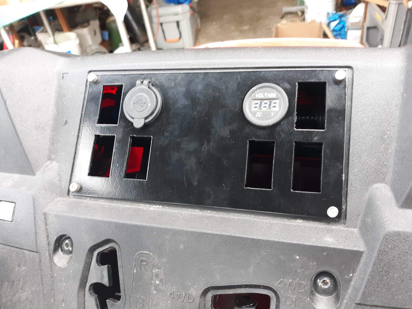 Honda Pioneer 700 Switch Plate & Dash Panel - Compatible with Winch, Horn, Light Bar, USB & Cigarette Lighter | Perfect for Off-Roading, Camping & Utility Vehicle Upgrades