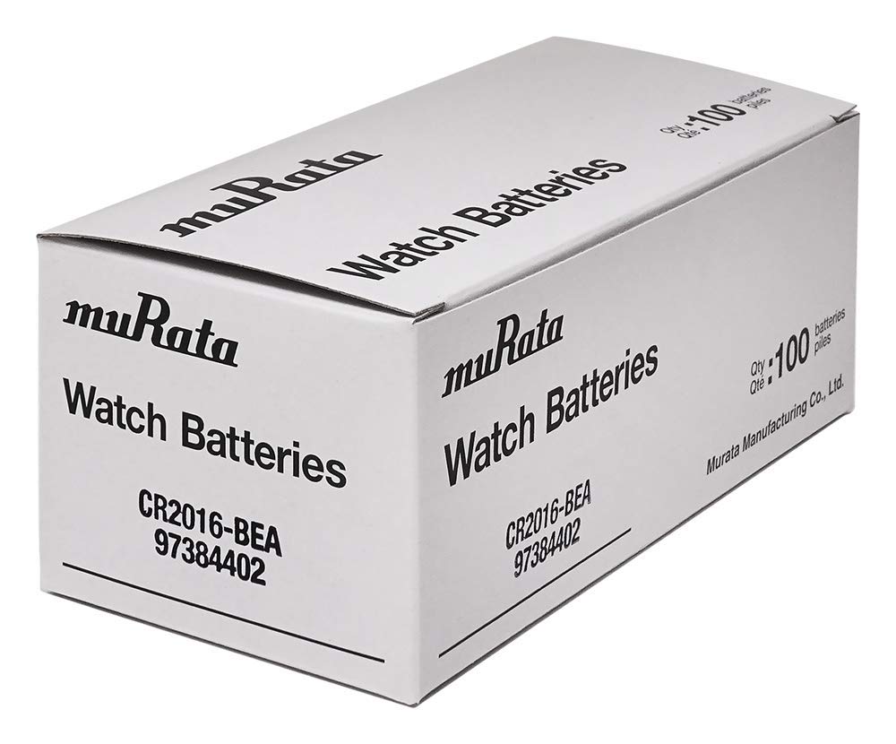 Murata CR2016 3V Lithium Coin Cell Battery (100-Pack) - DL2016 ECR2016 Replacement for Watches, Calculators & Key Fobs - Long-Lasting Power for Small Electronics