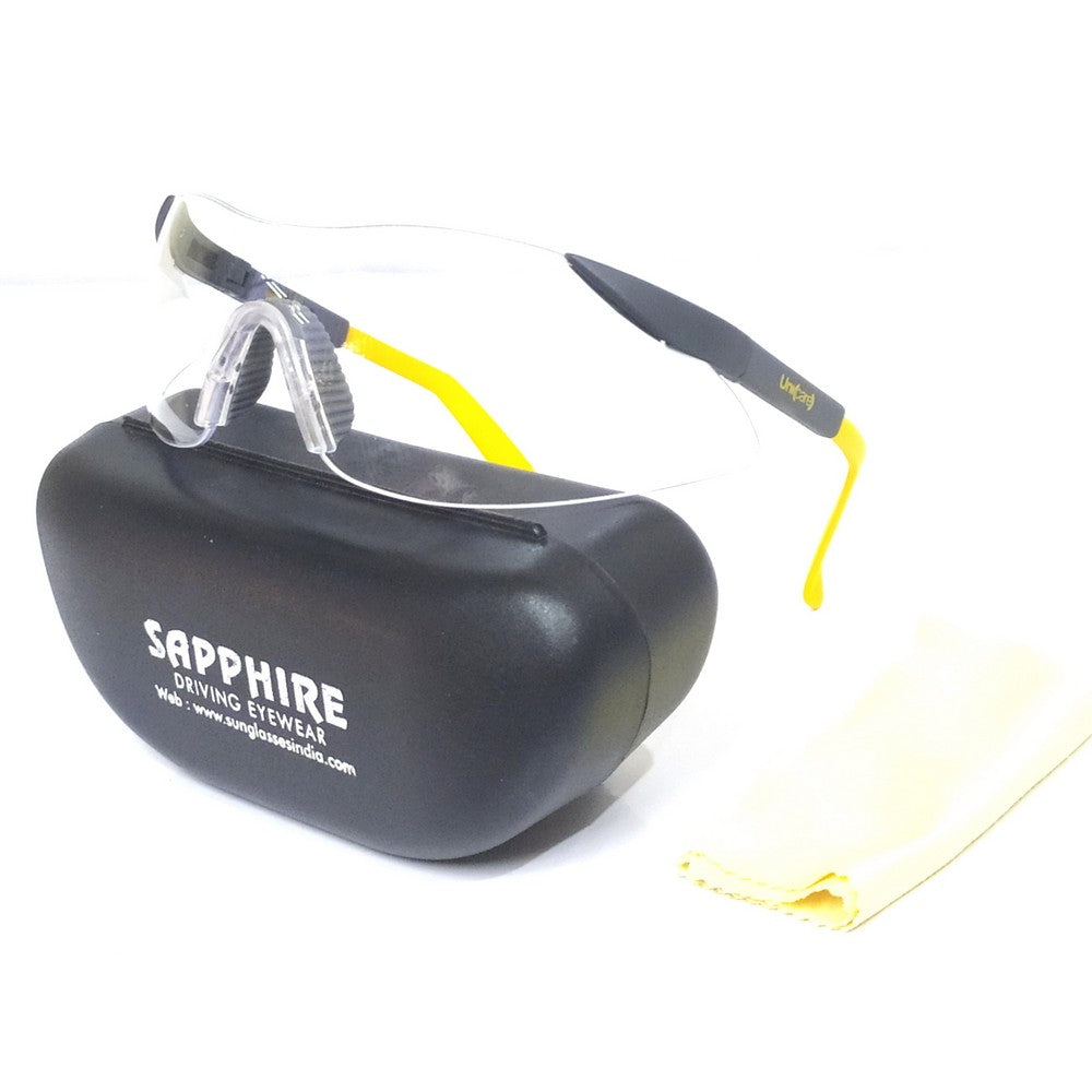 Anti-Fog Driving Sunglasses with Sapphire Clear Lenses - UV Protection, Night Vision & Glare Reduction for Safe Driving in Rain, Fog & Low Light Conditions
