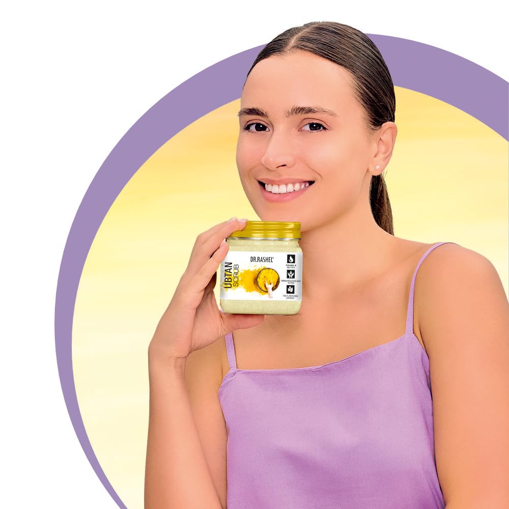 DR. RASHEL Ubtan Scrub for Face & Body (380ml) – Turmeric Exfoliating Cleanser for Glowing Skin, Deep Exfoliation, Dead Skin & Blackhead Removal – Skin Brightening & Lightening – Perfect for Daily Skincare Routine & Spa Treatments