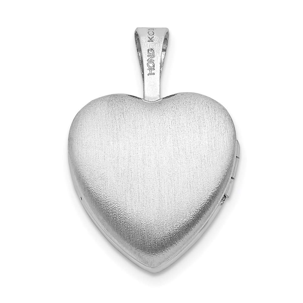Sterling Silver 12mm Heart Locket with Diamond - Perfect Gift for Daughter