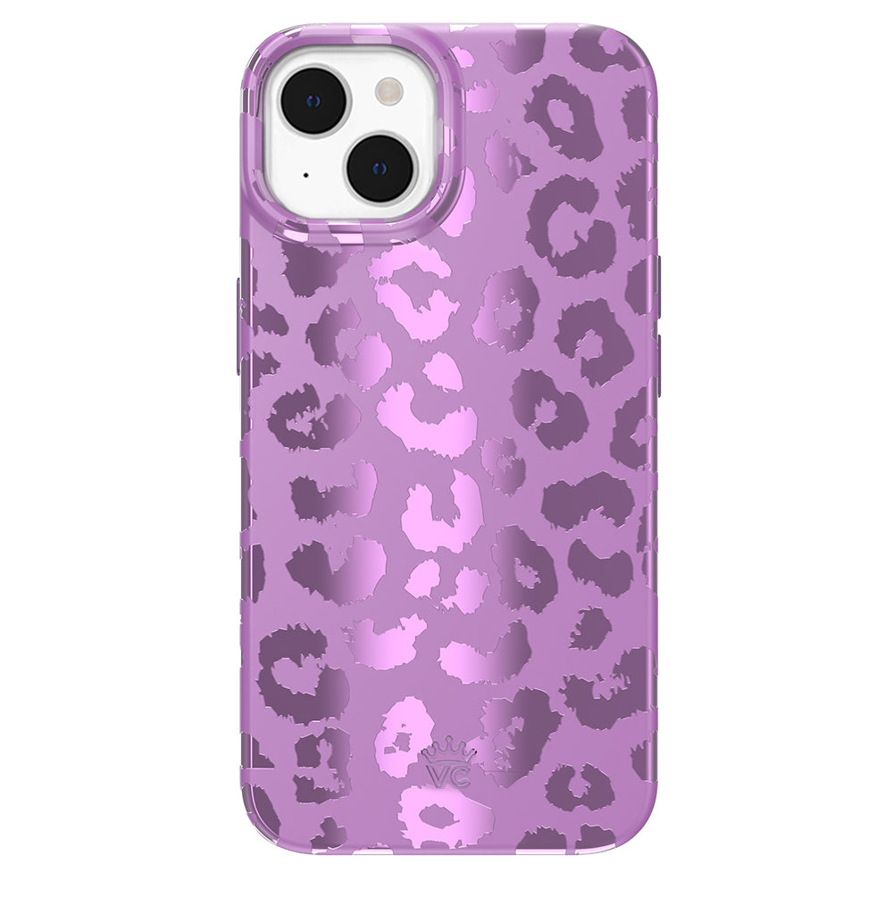 Amethyst Leopard Print iPhone Case - Stylish Protective Cover for iPhone 13/14/15 Pro Max - Trendy Fashion Accessory for Women & Girls - Perfect for Everyday Use, Work & Travel