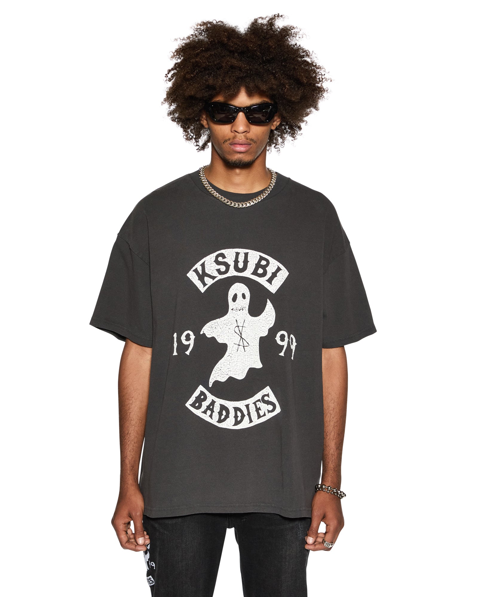 BADDIES EKCESS Short Sleeve T-Shirt - Faded Black | Trendy Streetwear for Women & Men | Perfect for Casual Outfits, Parties & Everyday Wear