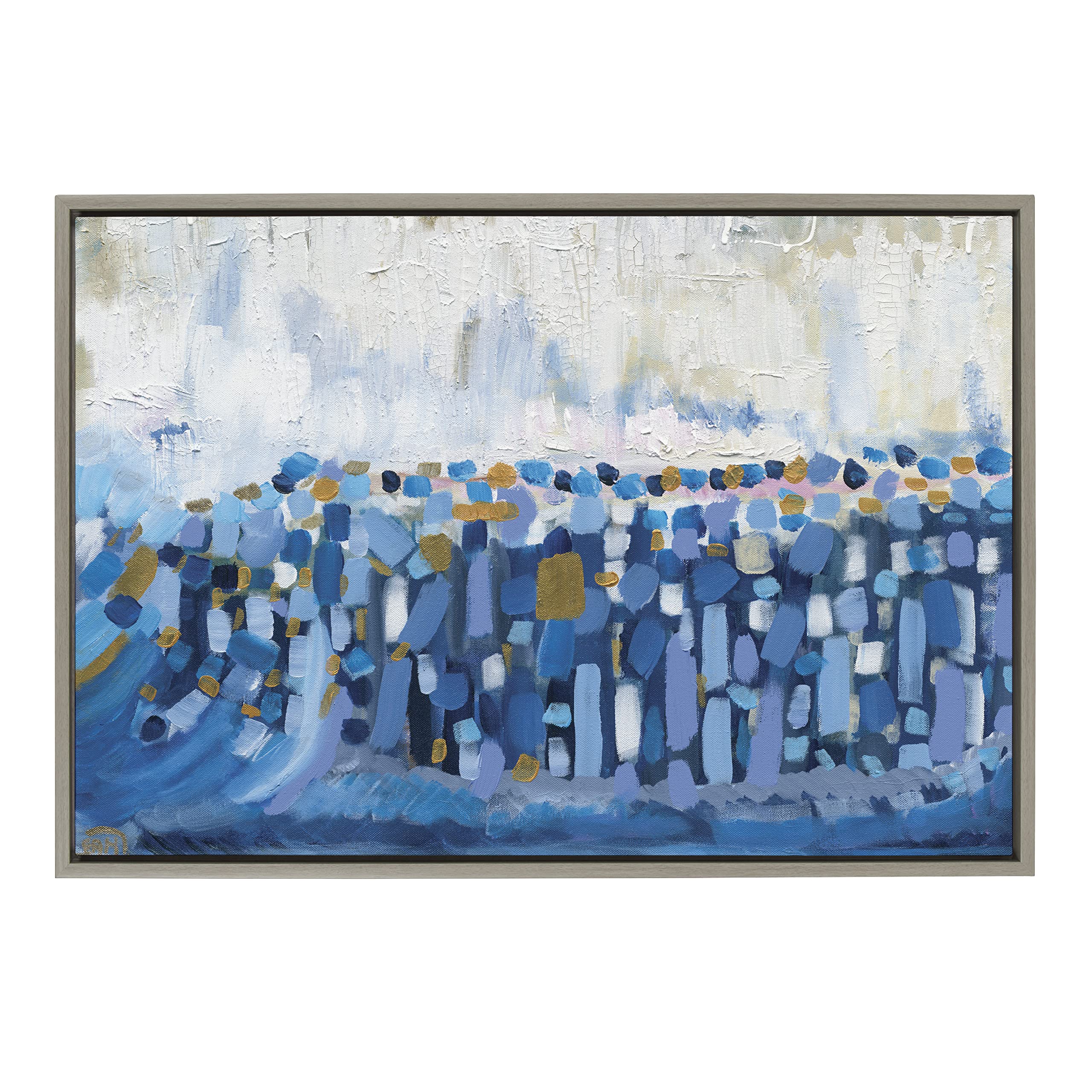 Kate & Laurel Sylvie Queen Elizabeth II Framed Canvas Wall Art by Leah Nadeau - 23x33 Inches Gray Modern Abstract Painting - Home Office Decor, Living Room Wall Art, Gift for Royalty Lovers