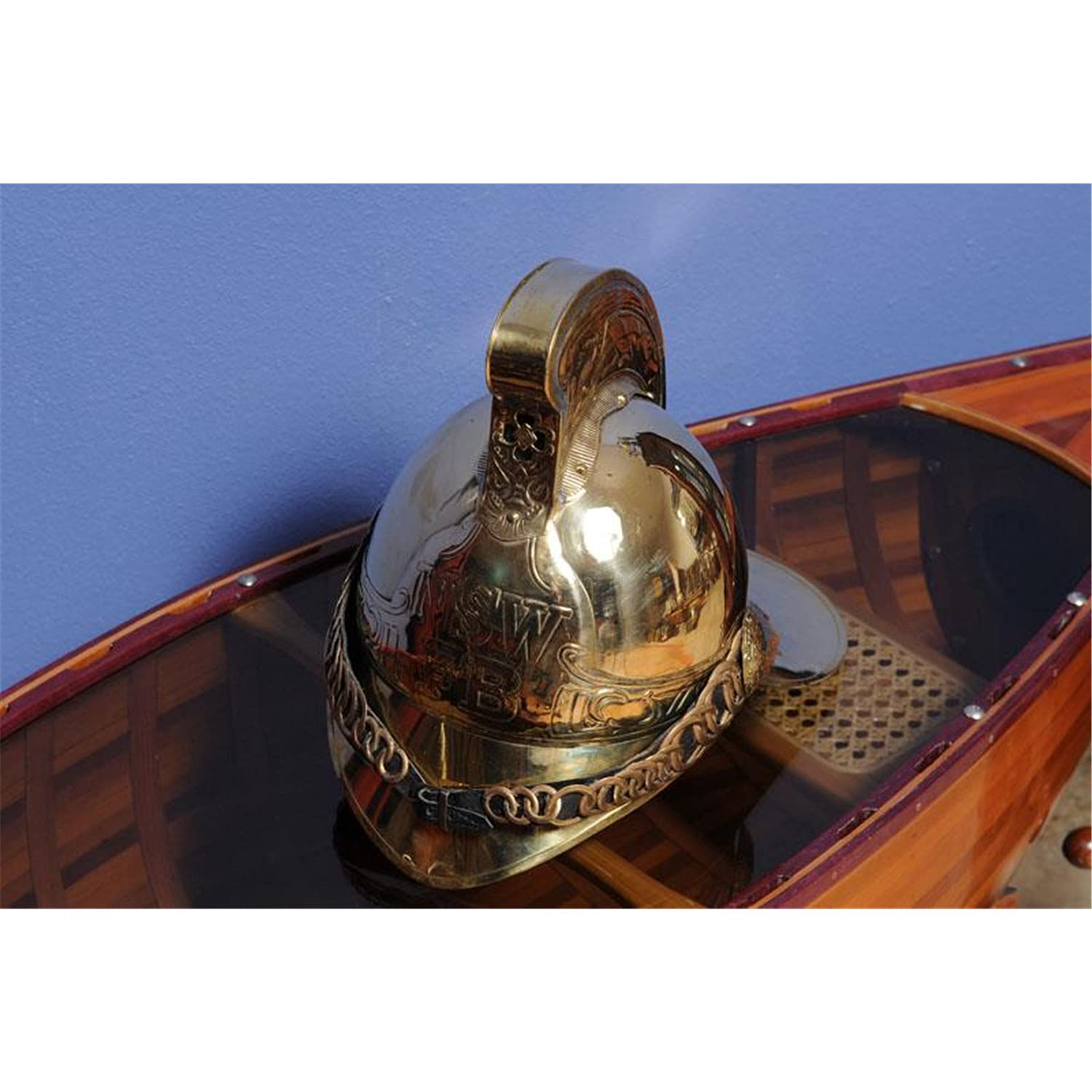 Victorian Era Brass Firefighter Officer Helmet - Antique Fireman Helmet Replica for Home Décor & Collectors - 12