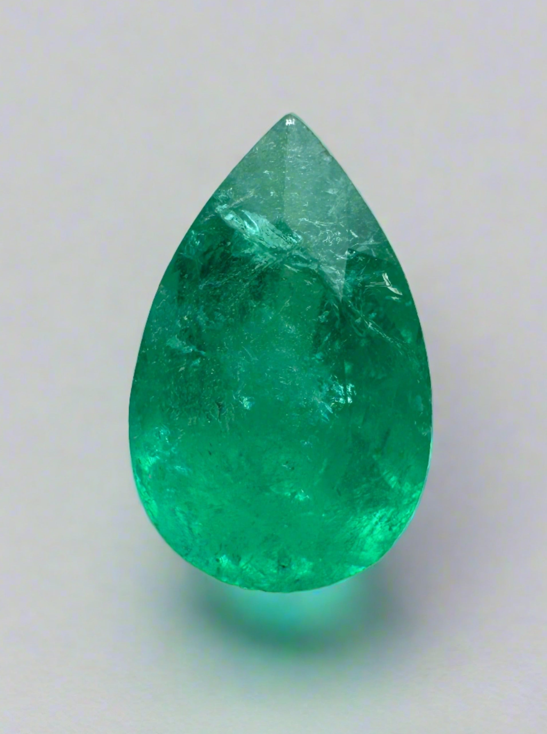 1.62 Carat Vivid Green Natural Loose Colombian Emerald Pear Cut Gemstone for Jewelry Making, Engagement Rings & Luxury Gifts