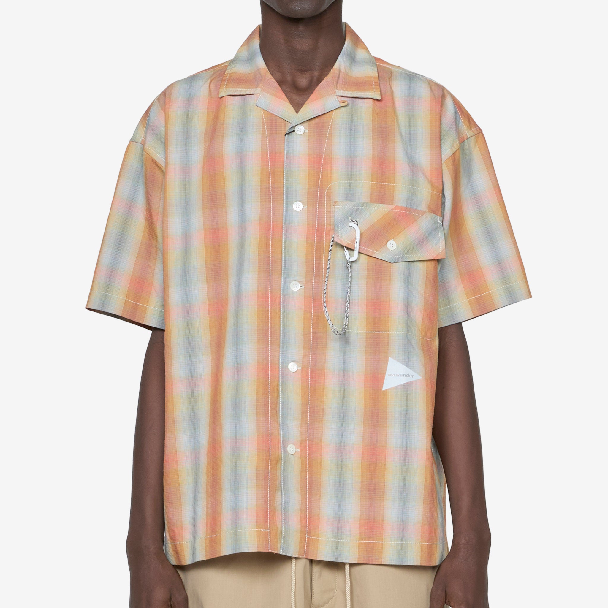 Breathable Quick-Dry Checkered Short Sleeve Shirt for Men - Comfortable Casual Summer Wear in Vibrant Orange | Perfect for Outdoor Activities, Travel & Beach Vacations
