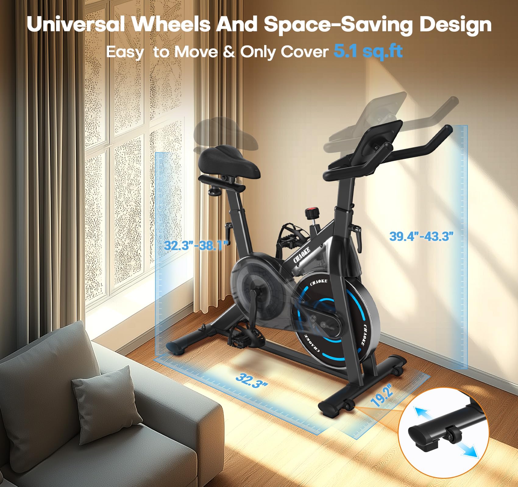 Best Magnetic Resistance Exercise Bike for Home - Silent Belt Drive Indoor Cycling Bike with 350lbs Weight Capacity, LCD Monitor & Tablet Holder - Perfect for Home Gym, Cardio Workouts & Fitness Training