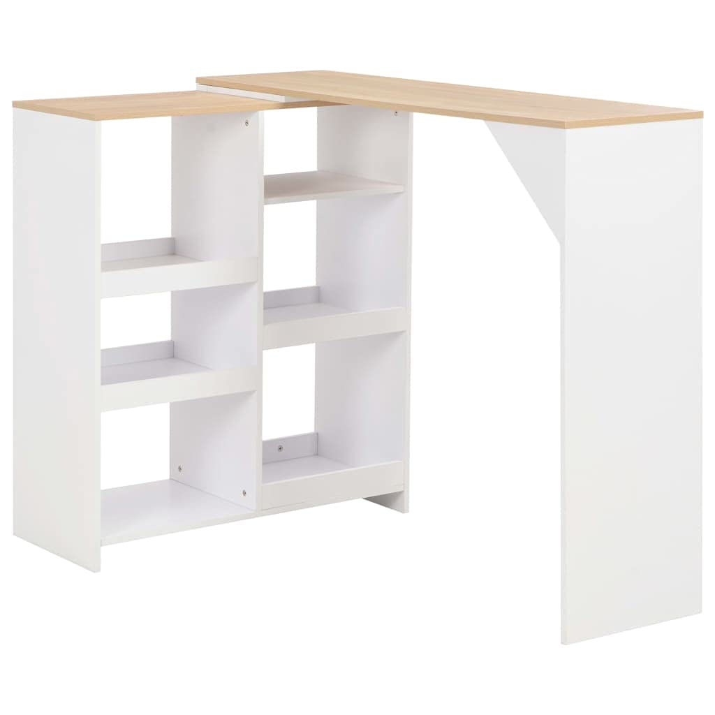 vidaXL Adjustable Height Bar Table with Movable Shelf - 36