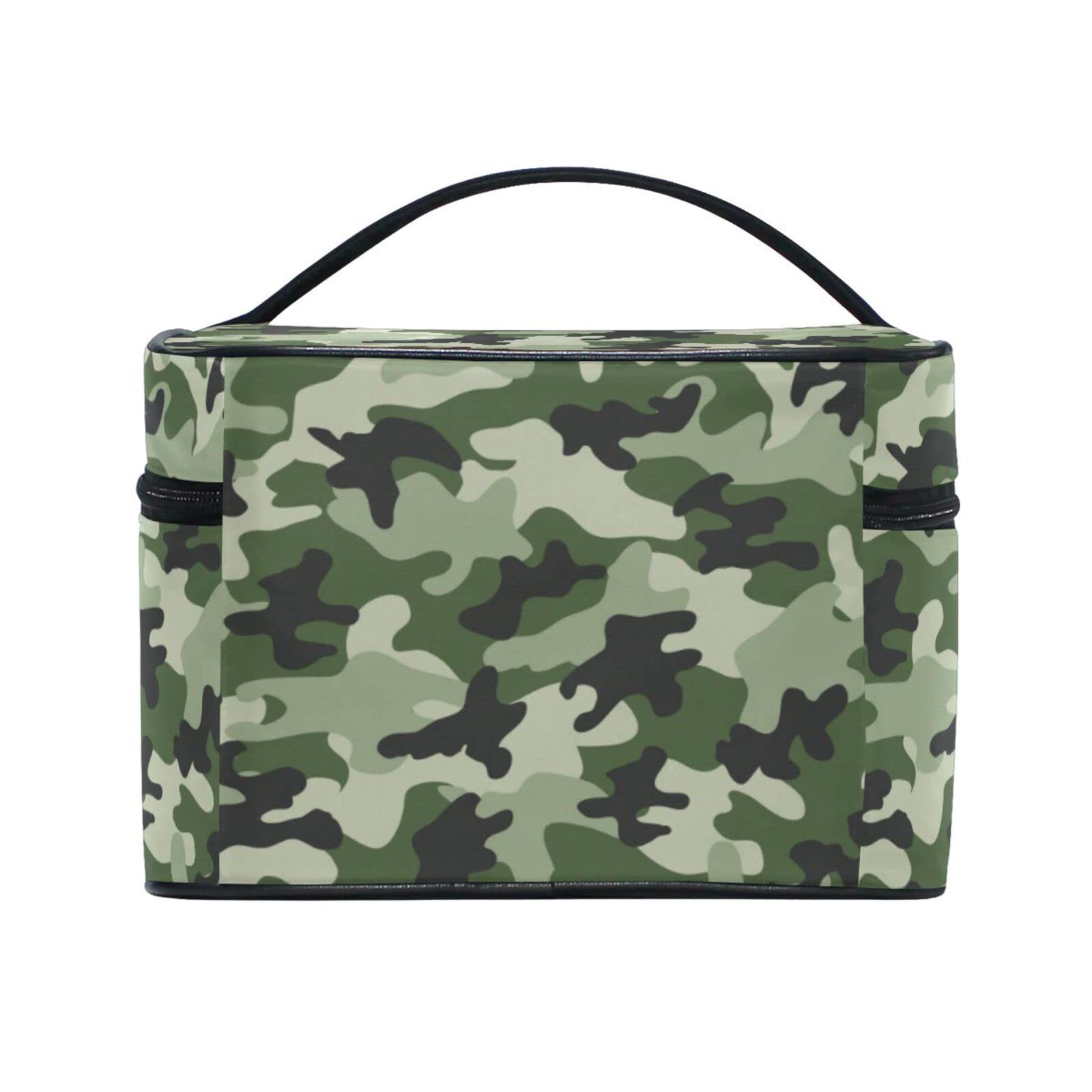 Camouflage Army Green Hidden Cosmetic Bag Organizer - Waterproof Zippered Makeup Pouch & Toiletry Case for Women | Travel, Gym, Camping Essentials Storage