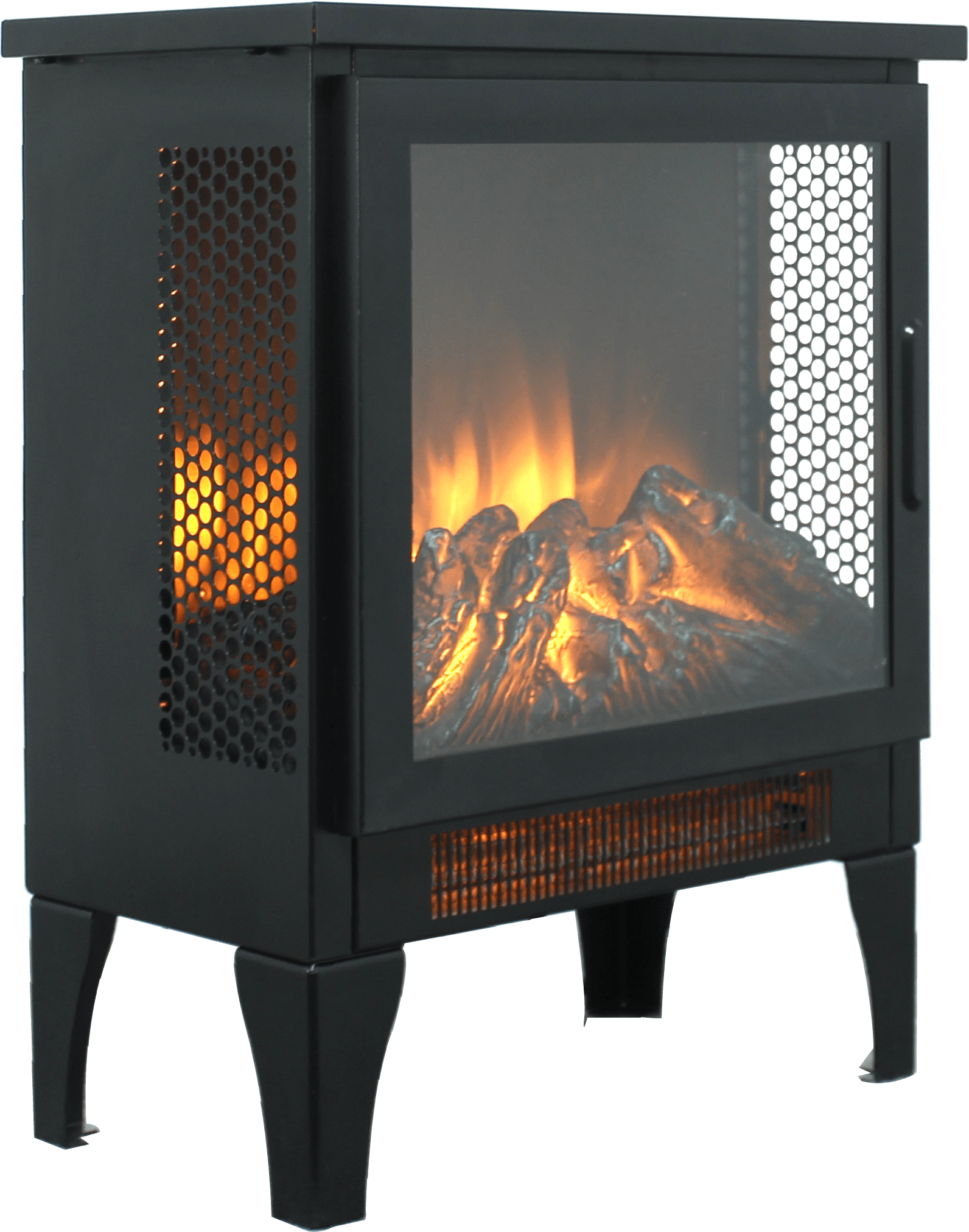 15 Inch Freestanding Electric Fireplace Heater with Realistic 3D Flame Effect - Perfect for Living Room, Bedroom & Office Warmth & Ambiance