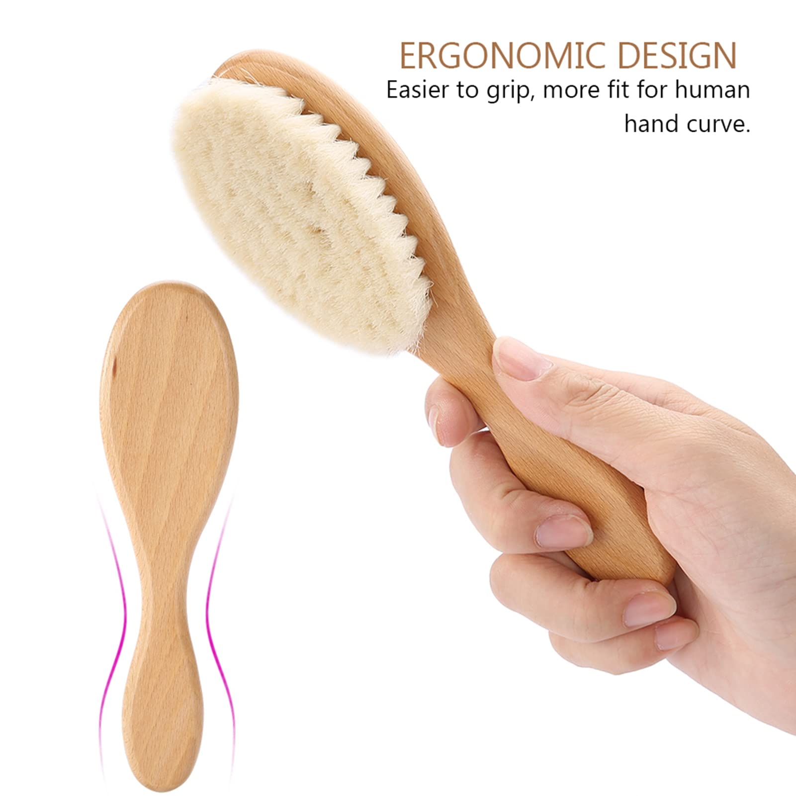 ANKROYU Soft Goat Hair Brush - Natural Wooden Handle Retro Oil Head Brush for Hairdressing, Beard Grooming & Cleaning | Perfect for Barbershops, Home Hair Care & Beard Maintenance