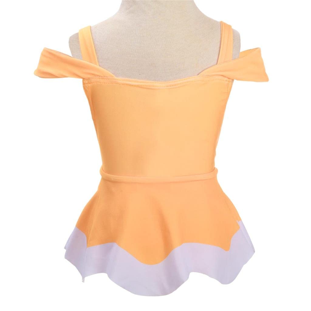 Princess Daisy Girls' One-Piece Swimsuit with Skirt - Cute Bathing Suit for Toddler & Kids Swimwear - Perfect for Pool, Beach & Dress-Up Play