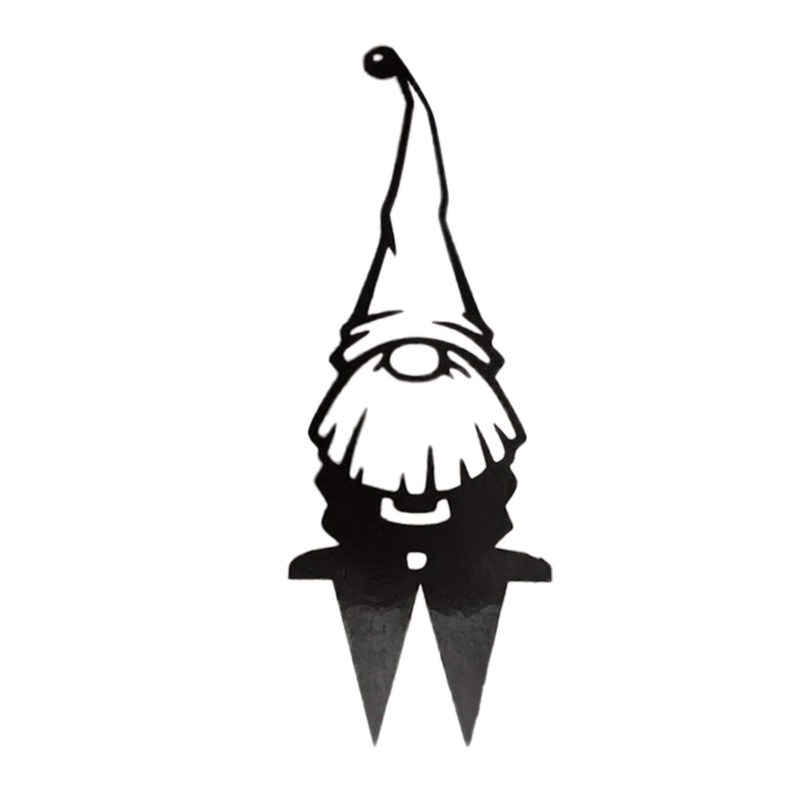 Steel Garden Gnomes Decor - Hollow Standing Gnome Statue Silhouette for Outdoor Yard & Patio | Rustic Lawn Ornaments for Garden, Pathway & Landscape Decoration
