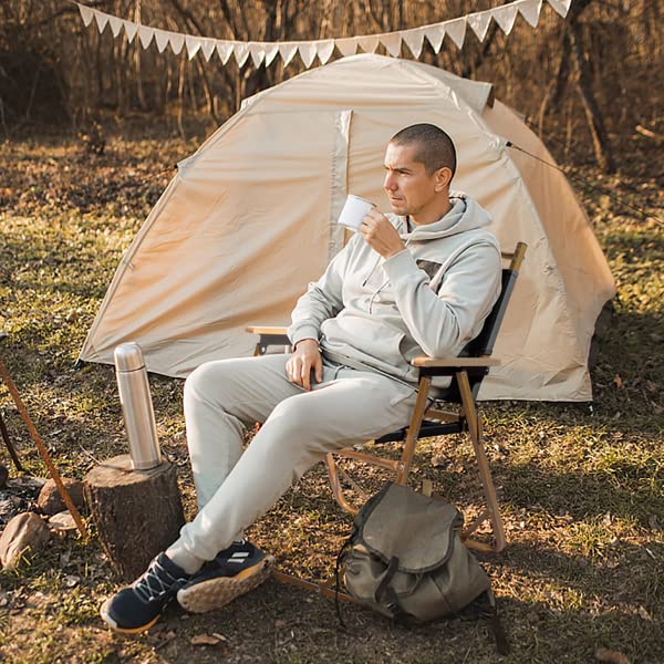 Portable Folding Chair with Aluminum Frame & 600D Oxford Fabric - Lightweight Outdoor Camping Chair for Patio, Beach, Lawn, Hiking, Fishing, Backyard & Garden - Perfect for Picnics, BBQs, and Outdoor Relaxation (Black)