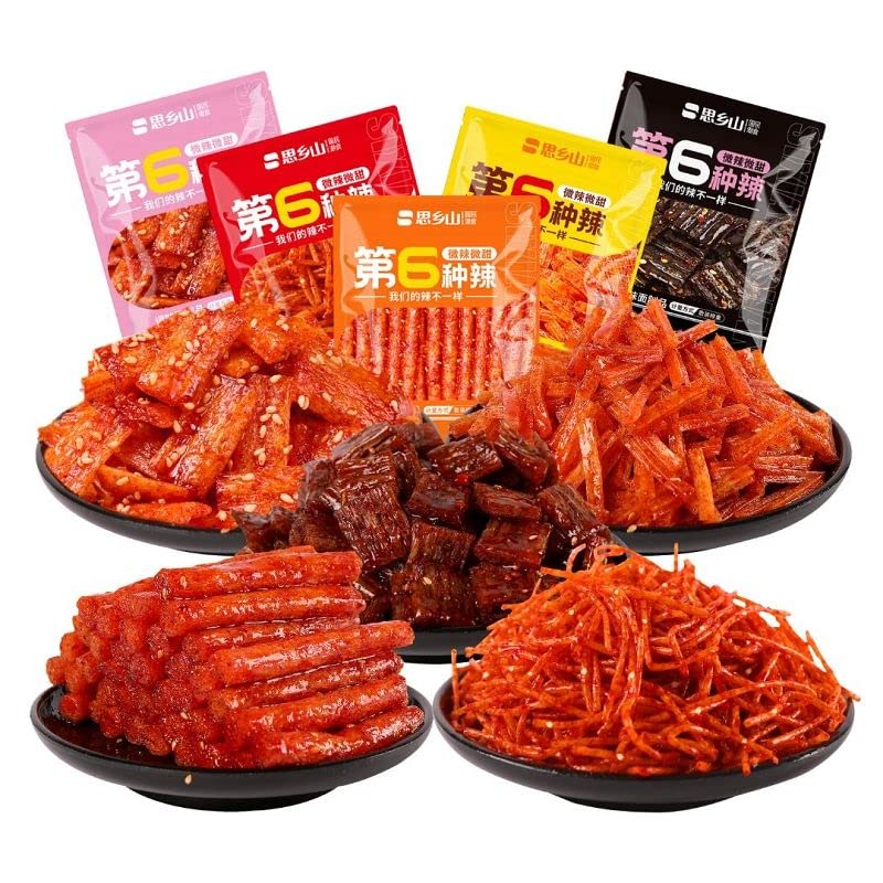 5 Types of Spicy Instant Noodles - Chinese Gluten-Free Handmade Snacks, Sweet & Spicy Latiao Web Celebrity Snack (5 Bags) - Perfect for Office Lunch, Late Night Cravings & Party Snacks