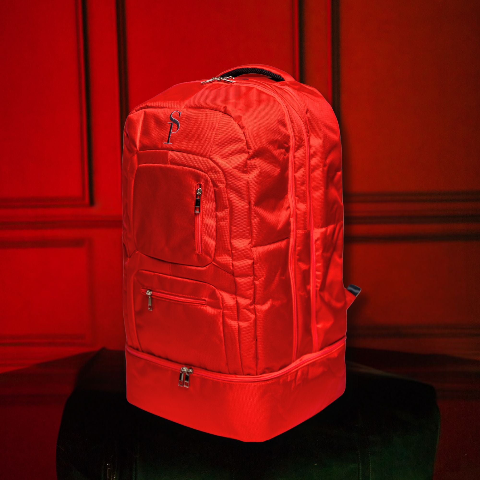 Red Polyester Carry On Bag - Patented Signature Design for Travel, Business Trips & Weekend Getaways