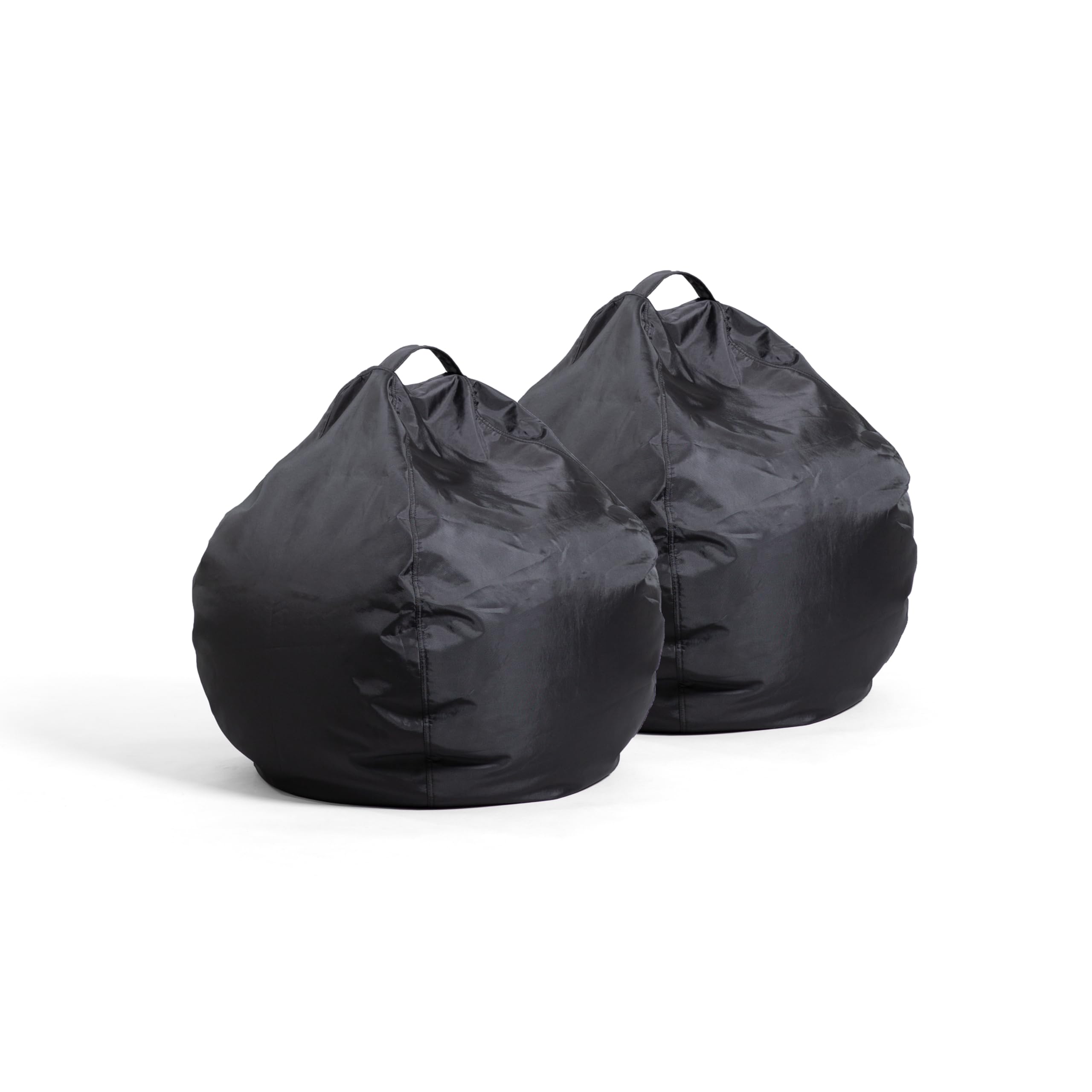 Big Joe Classic 2-Pack Bean Bag Chairs - Ultra Soft Black Smartmax Fabric, 2ft Teardrop Shape for Kids & Adults - Perfect for Gaming, Lounging & Dorm Room Decor