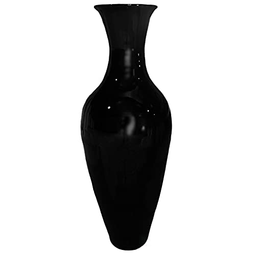37 Inch Tall Modern Black Bamboo Floor Vase - Large Flower Holder for Dining Room, Living Room & Entryway Decor | Elegant Home Decoration for Weddings, Parties & Interior Design