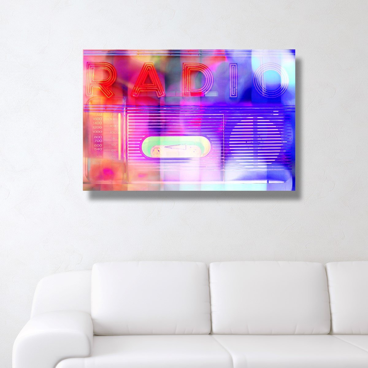 Oliver Gal Artist Co. 'Radio' Music Themed Canvas Wall Art Print - 30x20 Inches Purple & Red Modern Home Decor - Perfect for Living Room, Bedroom & Music Studio Decorations