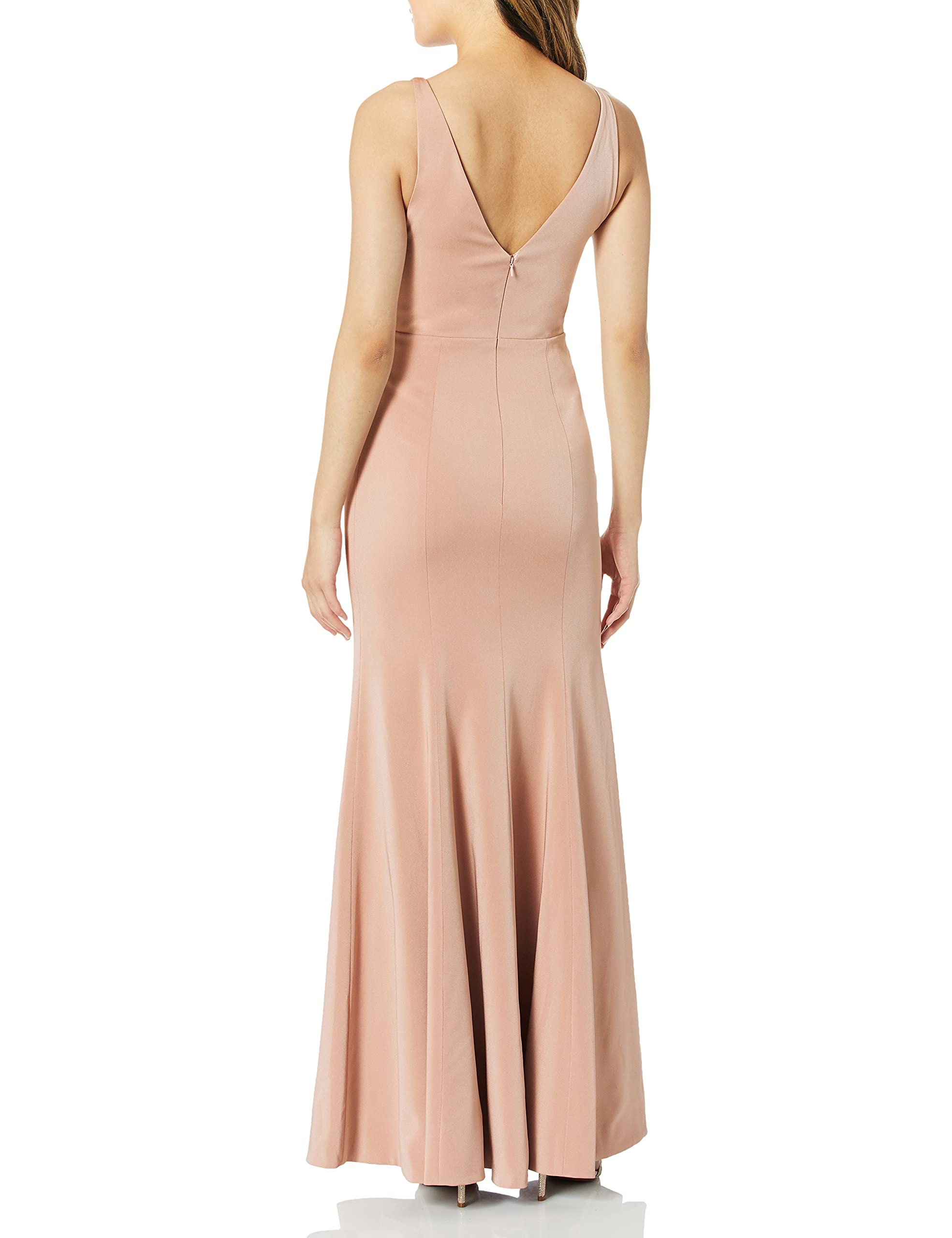 Jenny Yoo Women's Jade V-Neck Long Crepe Gown - Elegant Formal Dress for Weddings, Prom & Evening Events