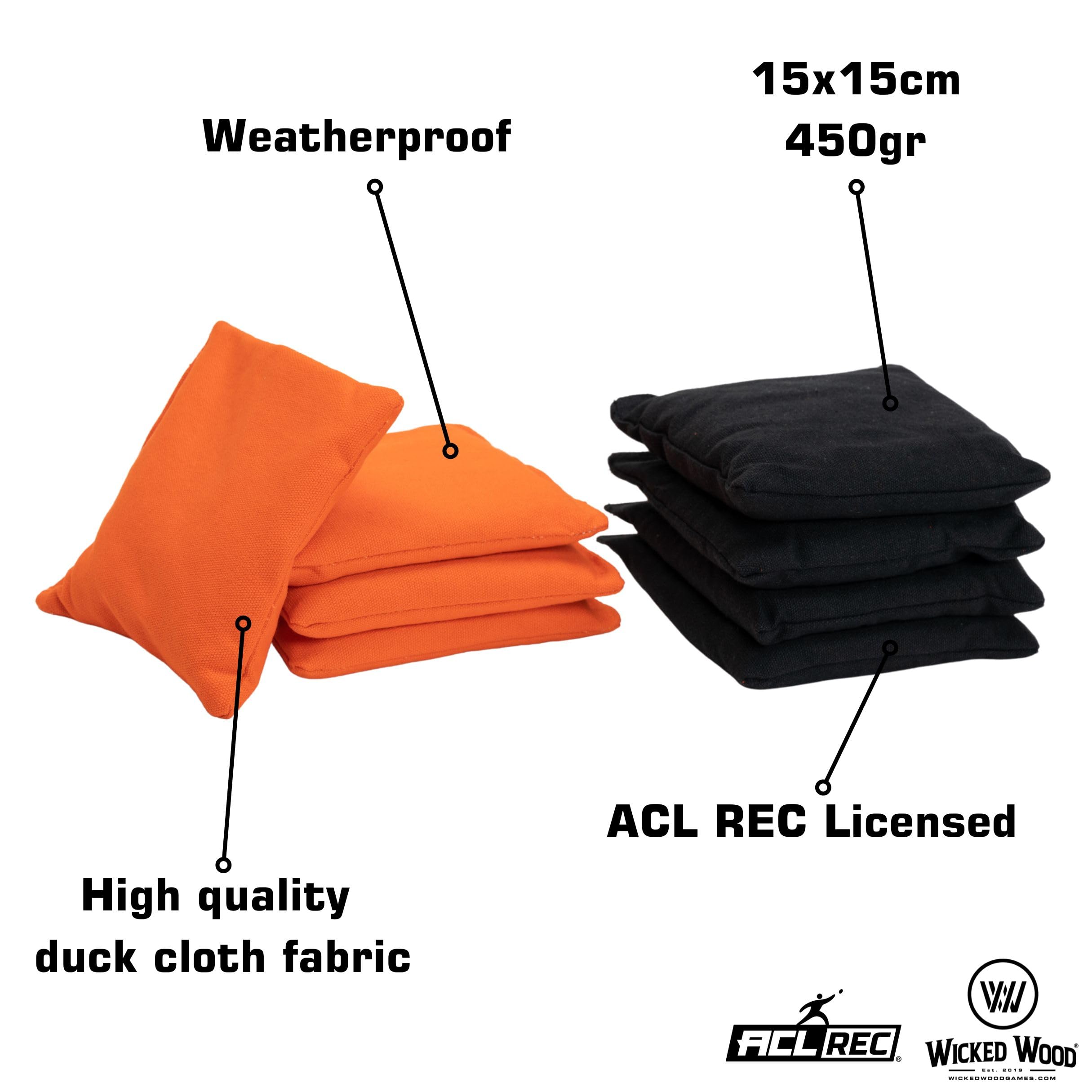 Official ACL Licensed Wicked Wood Cornhole Set - 90x60cm Outdoor Game with 2 Boards, 8 Bean Bags & Protective Cover - Perfect for Backyard Parties, Tailgating, and Outdoor Events
