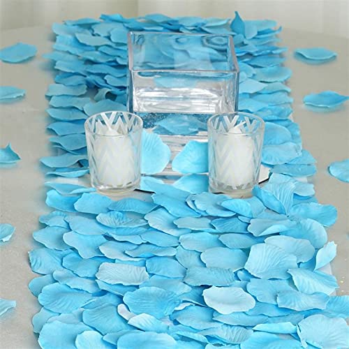 Natural Balsa Wood Circle with Turquoise Silk Rose Petals - Perfect for Wedding Decorations, Party Supplies, and DIY Craft Projects